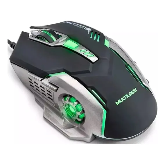 Mouse Gamer 2400 Dpi Preto E Grafite Multilaser - Mo269 Cor Prateado Foto 1