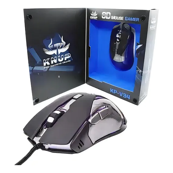 Mouse Gamer 2400 Dpi Usb Rubber 5 Botões Alto Desempenho Cor Preto Foto 1