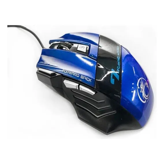 Mouse Gamer Estone X7 2400dpi Led Sport 7 Botões Ergonomico Cor Azul Foto 1