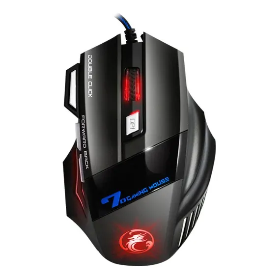 Mouse Gamer Laser X7 3200dpi Usb Led 7 Botões Pro T18 Foto 1