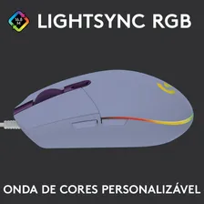 Mouse Gamer Logitech G203 LIGHTSYNC RGB Até 8.000 DPI - Lilás Foto mini 2