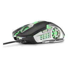 Mouse Gamer Multilaser 2400dpi 6 Botões Led Preto Verd Mo269 Cor Preto/verde Foto mini  3