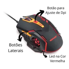 Mouse Gamer Multilaser 2400dpi Preto E Laranja Mo270 Com Fio Cor Preto/Laranja Foto mini 4