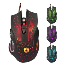 Mouse Gamer Profissional Led Óptico Usb Jogador 3200dpi Cor Preto Foto  mini 1