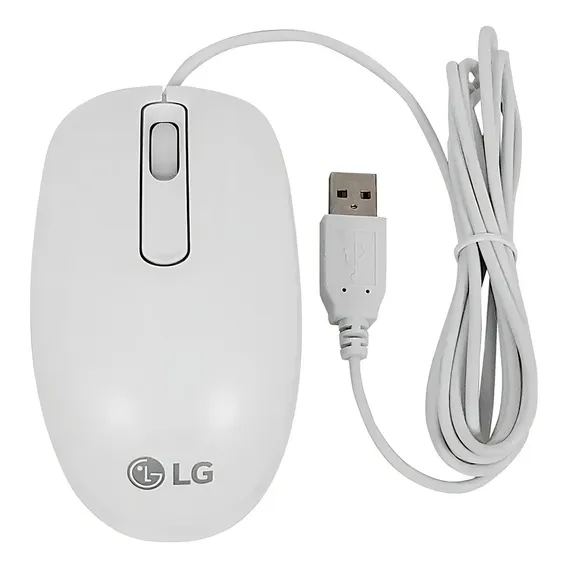 Mouse LG P/ 22cv241 22v240 22v270 22v280 24v360 24v570 Cor Branco Foto 1