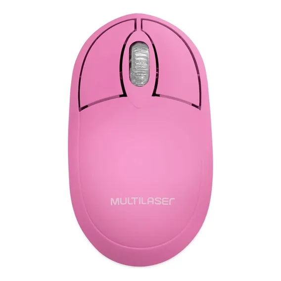 Mouse Óptico Rosa Com Fio Cabo Usb Multilaser 1200dpi Foto 1