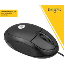 Mouse Óptico Usb Bright Preto Imediato Foto mini  3