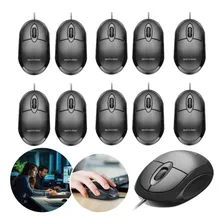 Mouse Optico Usb Compacto Com Fio Kit 10 Unidades Atacado Cor Preto Foto mini 1