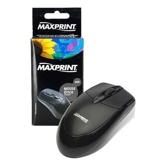 Mouse Óptico Usb Maxprint 1000 Dpi Preto 60615-7 Foto 1