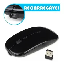Mouse Recarregável Clique Silencioso 2.4 Ghz 1600 Dpi Slim Cor Preto Foto mini  2