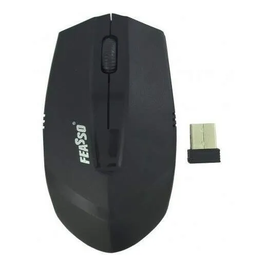 Mouse Sem Fio Feasso Wireless 2.4ghz Fams-11 Com Receptor Cor Preto Foto 1