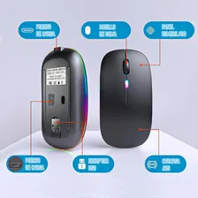 Mouse sem fio Mouse Bluetooth Mouse sem fio recarregável Arcashopping Tipo C Mouse sem fio Mouse Bluetooth sem receptor Mouse sem fio Bluetooth recarregável Mouse sem fio LED Foto mini  3