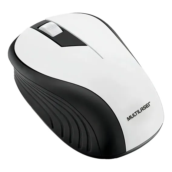 Mouse sem fio Multilaser Office MO216 branco e preto Foto 1