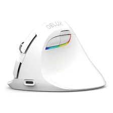 Mouse vertical sem fio Delux M618 Mini White Foto mini 1