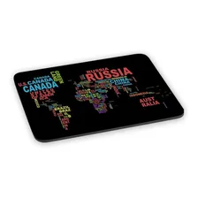 Mousepad Mapa Múndi Países Nomes Planet Terra Geografia Foto mini 1