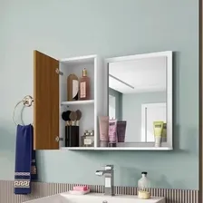 M贸veis Bechara Armario Espelheira Genova Com Porta Cor Branco Natural Foto mini 3