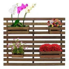 M贸veis Brasil Floreira Vertical kit 2 unidades jardim vertical 100 x 80 cm madeira maci莽a Foto mini 2