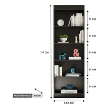 M贸veis Brasil Premium Livreiro Estante Multiuso Cor Preto Estante Multiuso Com 5 Prateleiras Foto mini 4
