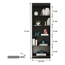 M贸veis Brasil Premium Livreiro Estante Multiuso Cor Preto Estante Multiuso Com 5 Prateleiras Foto mini 2