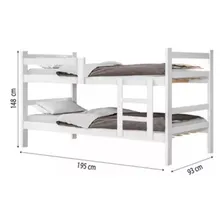 M贸veis Leartam Beliche Cama Solteiro Porto Branco Branco Foto mini 3