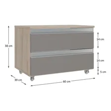 M贸veis Para Banheiro Joia Creta De 60cm De Largura, 37cm De Altura E 40cm De Profundidade, Com Pia Colorida N茫o Tem E M贸veis Madeirado cinza Foto mini 4