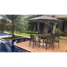 Móveis Para Jardim E Piscina, Mesa, Cadeiras E Ombrelone Estrutura Opcional Foto  mini 1