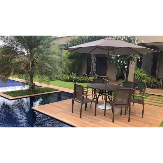 Móveis Para Jardim E Piscina, Mesa, Cadeiras E Ombrelone Estrutura Opcional Foto 1