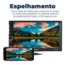 MP5 2 din Central Multimídia Universal Mp5 Soundfy Tela Capacitiva Cor Preto Foto mini  2