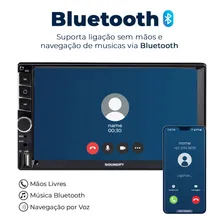 MP5 2 din Central Multimídia Universal Mp5 Soundfy Tela Capacitiva Cor Preto Foto mini 4