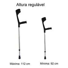Muleta Canadense Fixa Alo Ortopedicos cor preto Muleta canadense apoio fixo alumÃnio até 130 kilos- par Foto mini 3