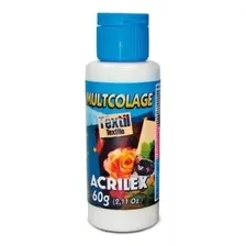 Multcolage Cola Gel Decoupage Tecido Têxtil 120g Acrilex Cor Branco Foto mini 1