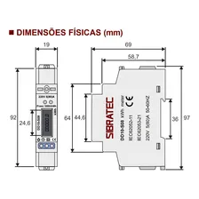Multi Medidor Energia Kwh Mono 80a 110/220v Rs485 + Software 110V/220V Foto mini 4