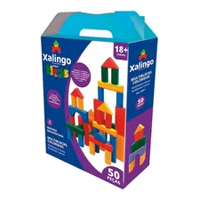 Multiblocks Blocos Montar Infantil Madeira Colorido Xalingo Quantidade de peças 50 Foto mini 4