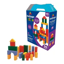 Multiblocks Blocos Montar Infantil Madeira Colorido Xalingo Quantidade de peças 50 Foto mini 1