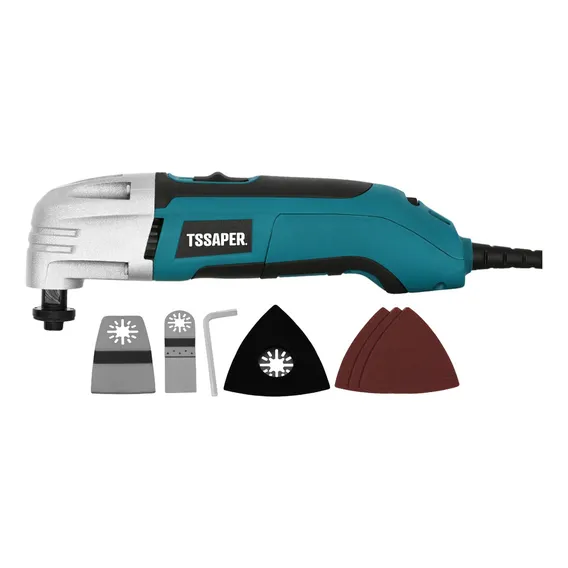 Multiferramenta Oscilante Elétrica 300w Cortador Elétrico com Acessórios e 6 niveis de velocidade inclui lixas lamina de corte e raspagem lixar debastar corte de imersão Tssaper 127v Foto 1