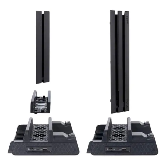 Multifuncional Base Vertical Cooler Carregador Stand Para Ps Foto 1