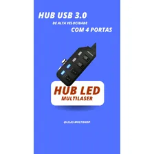 Multilaser AC264 Cor Preto Hub Usb Slim 3.0 Super Speed 4 Portas Foto mini 3