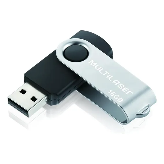Multilaser Twist PD588 pendrive 16GB preto e prateado Foto 1