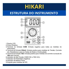 Multímetro Digital Hikari Hm 1001 Beep Continuidade Lcd Foto mini  3