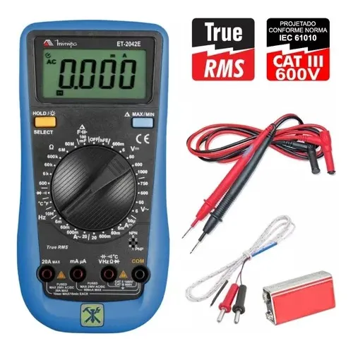 Multimetro Digital Profissional True Rms Et-2042e Minipa Foto 1