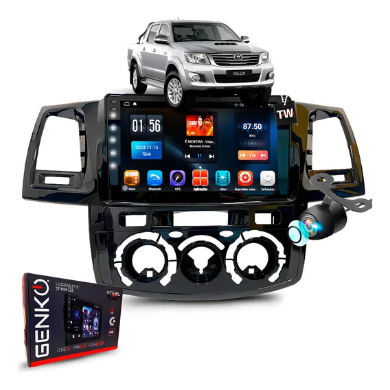 Multimídia Hilux Sw4 2006 À 2015 Gps Carplay Bluetooth 9pol Cor Hilux Sw4 2006 À 2011 Analógico Foto 1