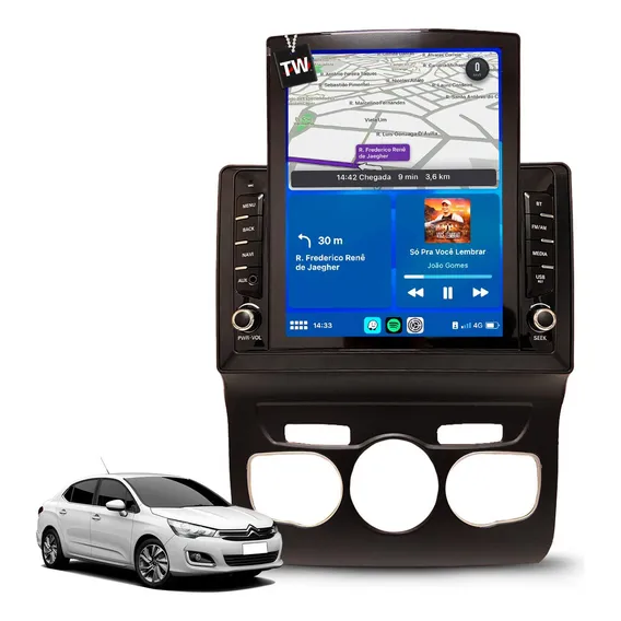 MultimÃdia Tesla 3+32gb C4 Lounge Android Auto Carplay Gps Cor C4 Lounge 2015 Foto 1