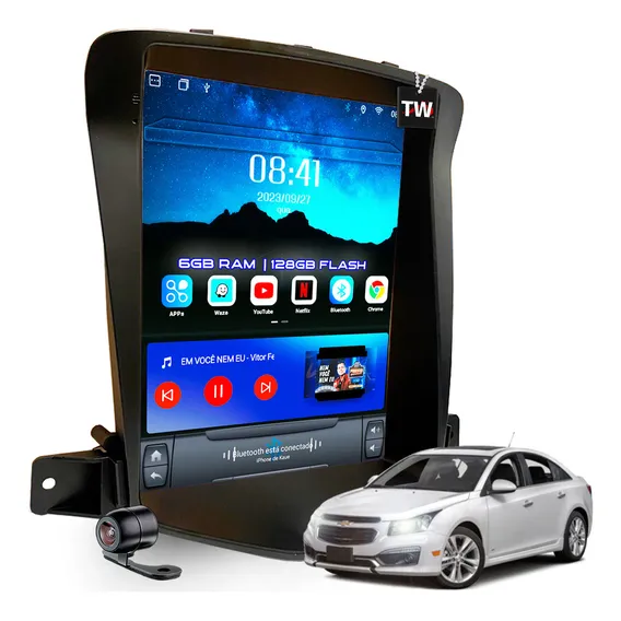 Multimídia Tesla 6+128gb Chevrolet Cruze Gps Android Carplay Cor Chevrolet Cruze 2016 Foto 1