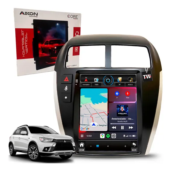 Multimídia Tesla Aikon Asx 2011 À 2021 Carplay Gps Bluetooth Cor Mitsubishi Asx 2019 Foto 1