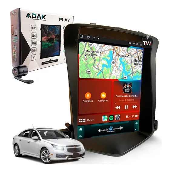 Multimídia Tesla Cruze 2012 2013 2014 2015 2016 Android Gps Cor Chverolet Cruze 2012 Foto 1