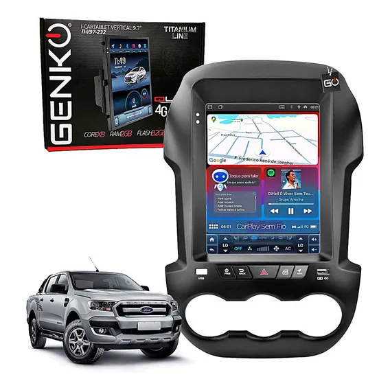 Multimídia Tesla Ranger 2013 2014 2015 2016 Tela 9.7 Carplay Cor Ranger Limited Xlt Xls Xl 2012 2013 2014 2015 2016 Foto 1