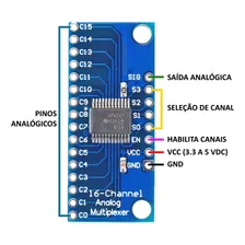Multiplexador Cd74hc4067 16 Canais Anal贸gico/digital Arduino Foto mini 4