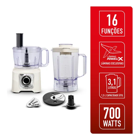 Multiprocessador Arno 700w 16 Funções Marfim Mp62 | Arno - 110v Foto 1
