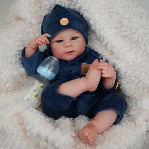 Multitrust Bebê Reborn Boneca Realista Menino Acessórios Bebê Reborn Pintada 48cm Foto 1