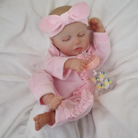 Multitrust Realista Pintada Boneca BebĂȘ Reborn Boneca Realista 48cm Olhos Castanhos Menina Boneca Foto 1
